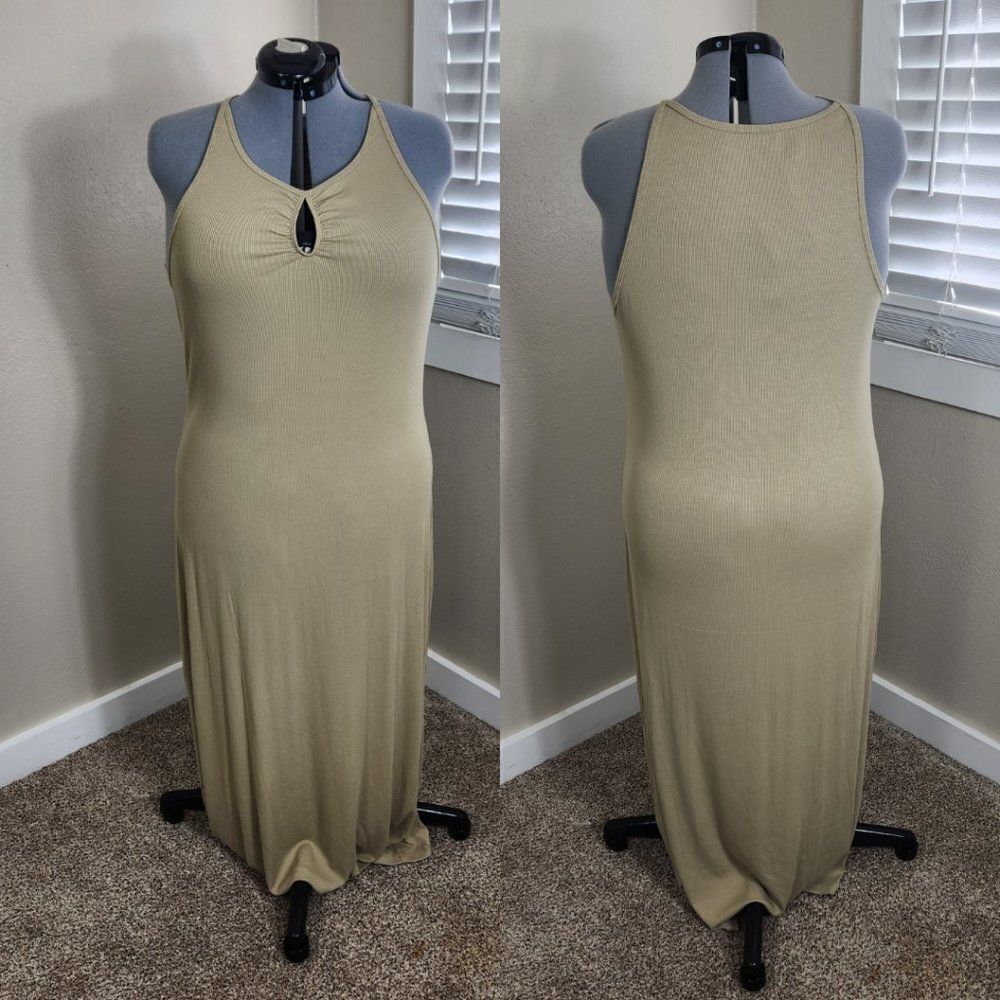 LNA Alsie Rib Mini Dress Pale Khaki Plus Size 3X
